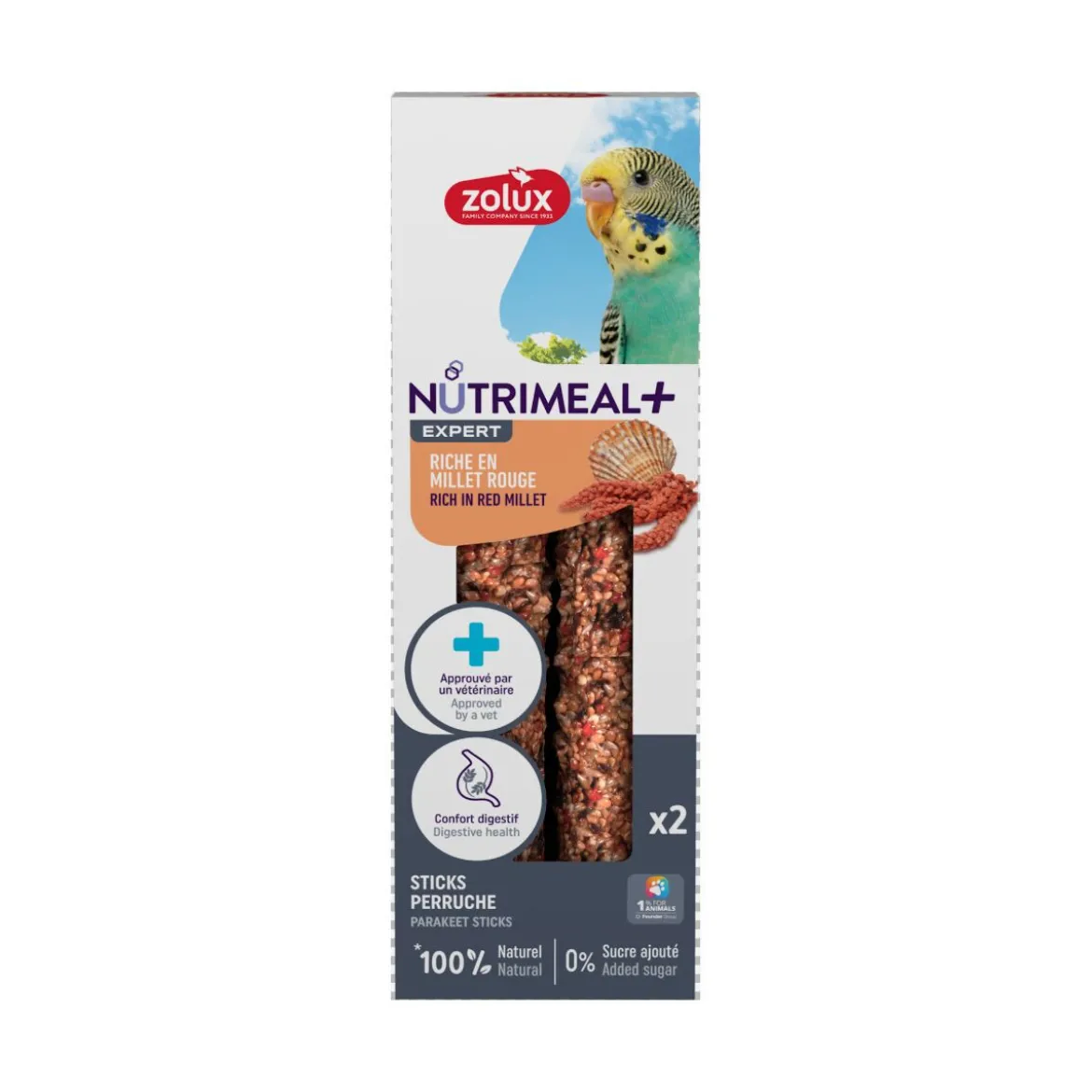 Zolux Nmeal Parakeet Red Millet Stick Fågelgodis 110 g
